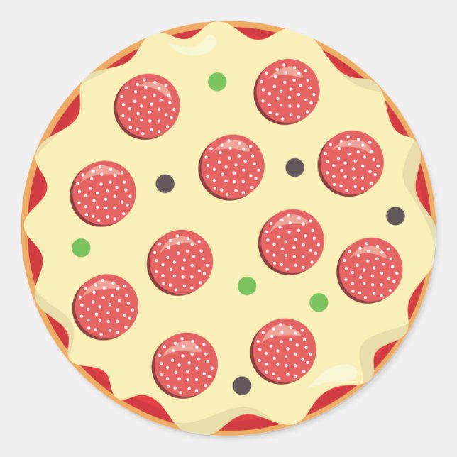 Pizza-Aufkleber Pepperoni Party Spaß Runder Aufkleber (Vorderseite)