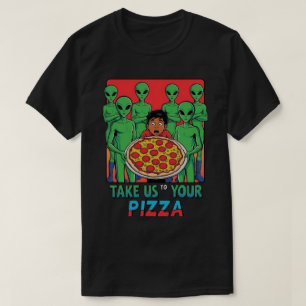 Pizza Außerirdischen blass Mens T-Shirt