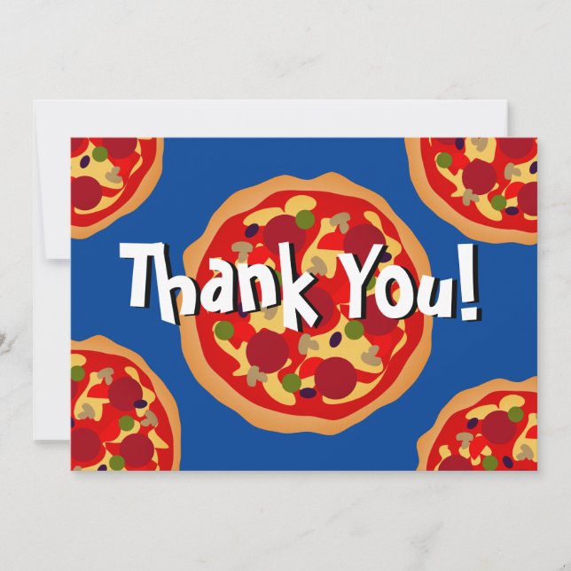 Pizza avec garnitures Cartes de remerciement pour  (Devant)