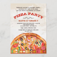 Pizza Avec Toppings Invitation