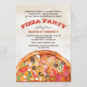 Pizza Avec Toppings Invitation