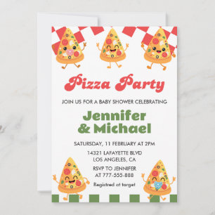 Pizza-Baby-Dusch-Einladungen Pizza-Party-Schnuller Einladung