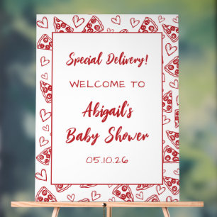 Pizza Baby Dusche Begrüßungszeichen Acrylschild