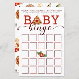 Pizza Baby Dusche Bingo Game Card | Party