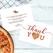 Pizza Baby Dusche Danke Karte - Thema Fun Food