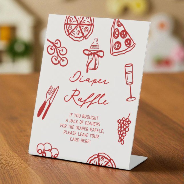 Pizza Baby Dusche Windeln Raffle Schild (Von Creator hochgeladen)