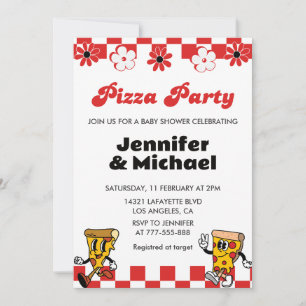 Pizza-Baby-Shower-Einladungen Pizza-Party-Schnulle Einladung