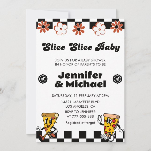 Pizza Baby Shower Einladungen Slice Slice Baby (Vorderseite)