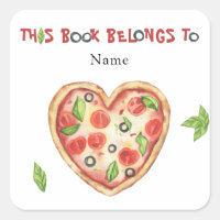 Pizza Baby Shower Exlibris - Dieses Buch gehört