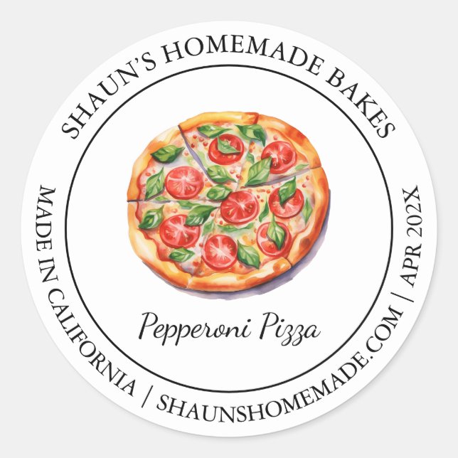 Pizza Baking étiquette moderne (Devant)