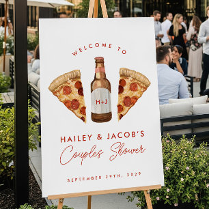 Pizza & Beer Lässige Paare Hochzeit Brautparty Poster
