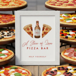 Pizza & Beer Paare Dusche Pizza Bar Schild
