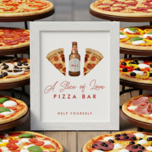 Pizza & Beer Paare Dusche Pizza Bar Schild