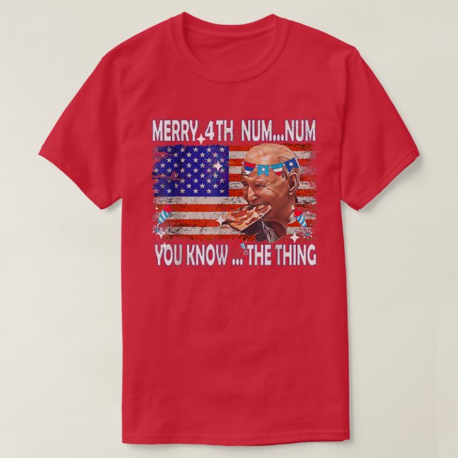 Pizza Biden Verwirrte fröhliche 4. von Ihnen kenne T-Shirt (Design vorne)