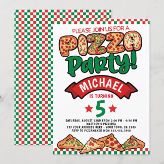 Pizza Birthday Einladung