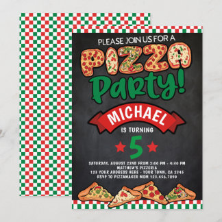 Pizza Birthday Einladung