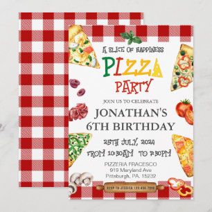 Pizza Birthday Party Einladung