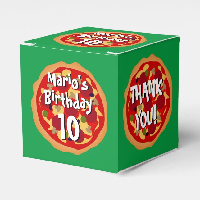 Pizza Birthday Party Gefallen Mysterikbox für Kind Geschenkschachtel (Vorderseite)