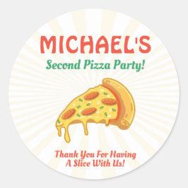 Pizza Birthday Party Label Aufkleber