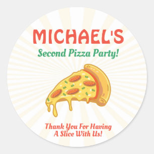Pizza Birthday Party Label Aufkleber