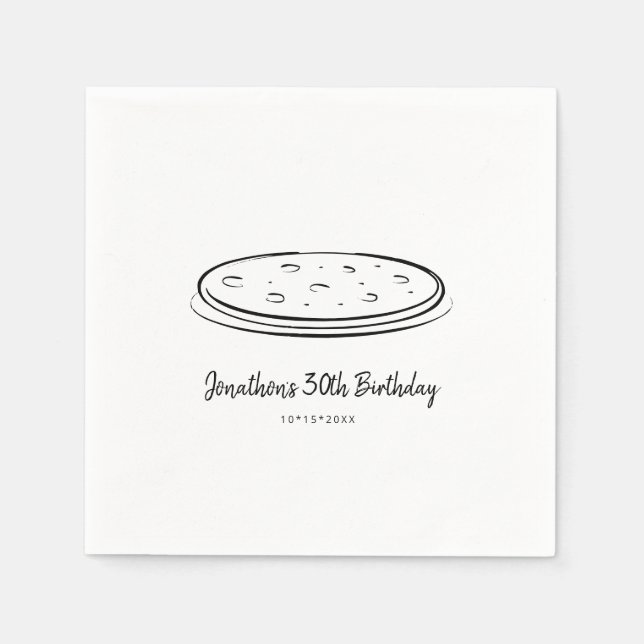 Pizza Birthday Party Napkin Serviette (Vorderseite)