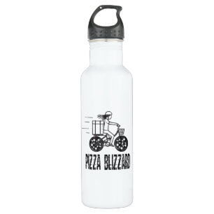 Pizza-Blizzard-Fahrradkurierfahrer Edelstahlflasche