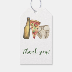 Pizza, Brews and Diapers to Baby Dusche Vielen Dan Geschenkanhänger