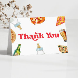 Pizza Brews and Diapers zu Pizza Beer Baby Shower Dankeskarte