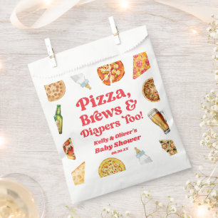 Pizza Brews and Diapers zu Pizza Beer Baby Shower Geschenktütchen