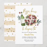 Pizza, Brews und Diapers zu Baby Dusche Einladung