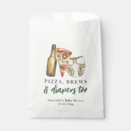 Pizza, Brews und Diapers zu Baby-Dusche Geschenktütchen
