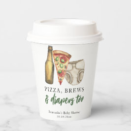 Pizza, Brews und Diapers zu Baby-Dusche Pappbecher
