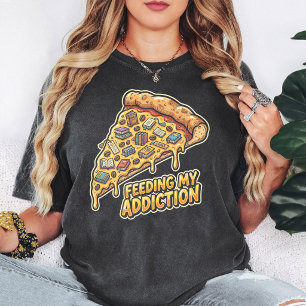 Pizza Buchliebhaber Füttert Meine Sucht Lustiger S T-Shirt