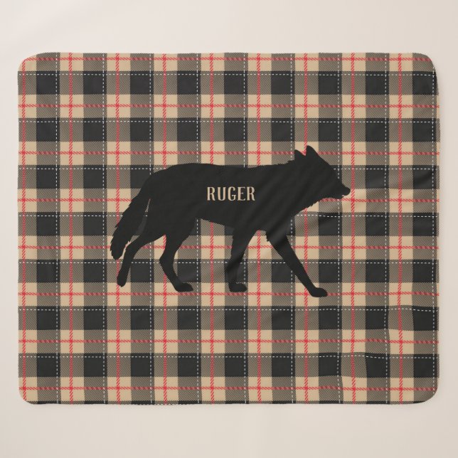 Pizza Buffalo Kariert Wild Coyote Dog anpassen Sherpadecke (Vorderseite (Horizontal))