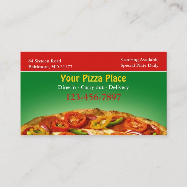 Pizza Business Card Visitenkarte (Vorderseite)