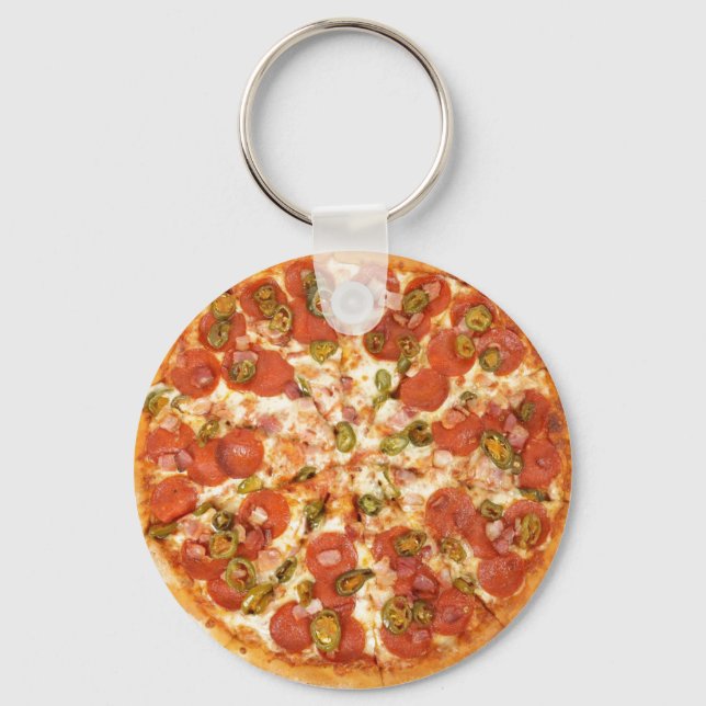 Pizza Button Schlüsselanhänger (Vorderseite)