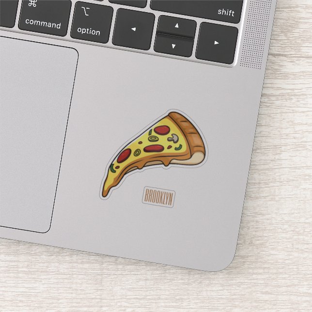 Pizza Cartoon Illustration Aufkleber (Ausschnitt)