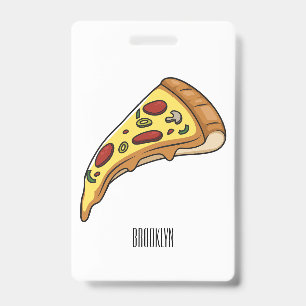 Pizza Cartoon Illustration Ausweis