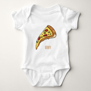 Pizza Cartoon Illustration Baby Strampler