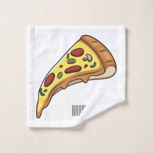 Pizza Cartoon Illustration Badhandtuch Set