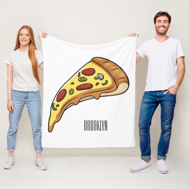 Pizza Cartoon Illustration Fleecedecke (Beispiel)