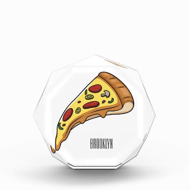 Pizza Cartoon Illustration Fotoblock (Vorderseite)