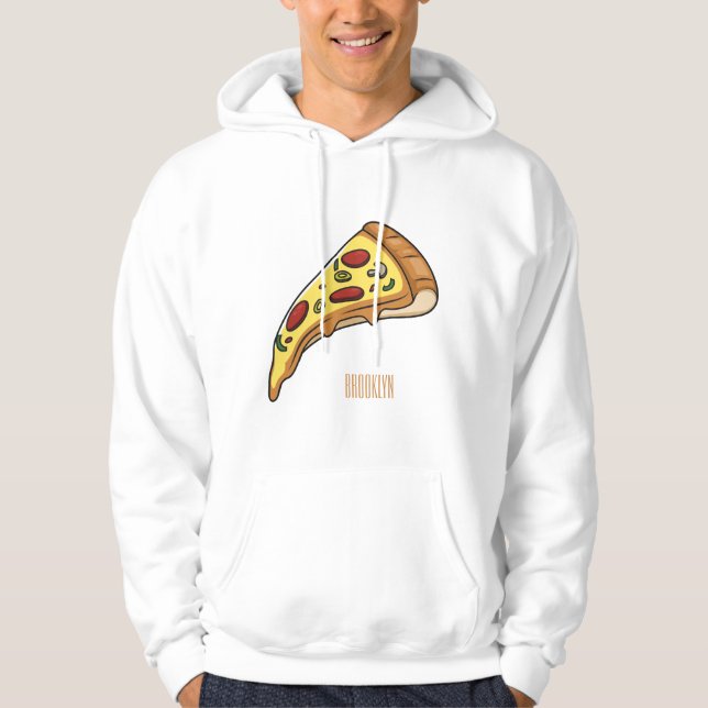 Pizza Cartoon Illustration Hoodie (Vorderseite)