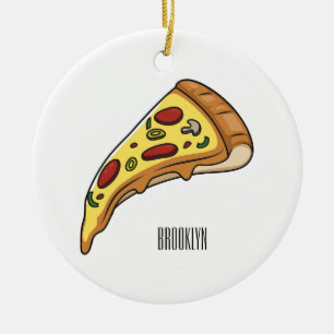 Pizza Cartoon Illustration Keramik Ornament