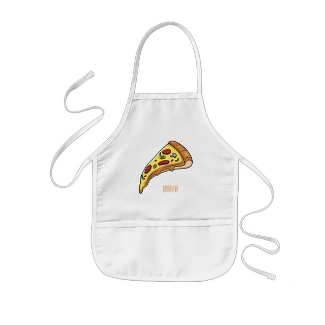 Pizza Cartoon Illustration Kinderschürze (Vorne)