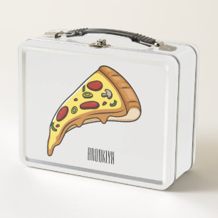 Pizza Cartoon Illustration Metall Brotdose