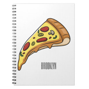 Pizza Cartoon Illustration Notizblock