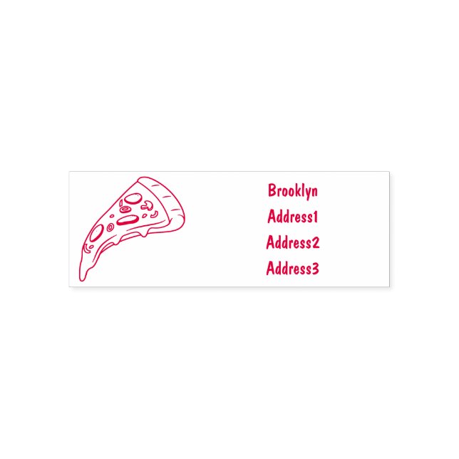 Pizza Cartoon Illustration Permastempel (Design)