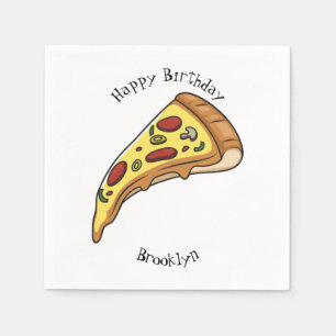Pizza Cartoon Illustration Serviette
