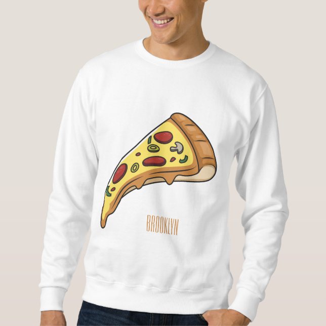 Pizza Cartoon Illustration Sweatshirt (Vorderseite)